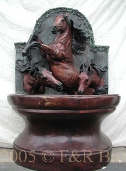 Three Horses Bronze wall Fountain