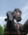 Life Size Rearing Stallion bronze statue