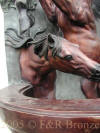 Three Horses Wall bronze statue fountain