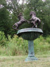Three Stallions bronze fountain