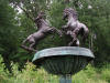 Three Stallions bronze sculpture fountain