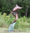 Two Sword Fish bronze statue