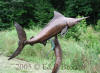 Two Sword Fish bronze sculpture