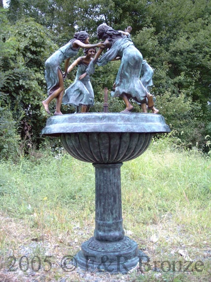 Four Dancing Ladies Urn bronze fountain-1