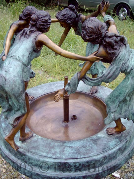Four Dancing Ladies Urn bronze fountain-5