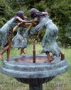Four Dancing Ladies Urn bronze sculpture
