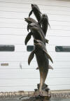 Five Jumping Dolphins bronze sculpture