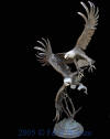 Fighting Eagles bronze sculpture