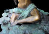 Nude Girl Seated on Rock bronze sculpture fountain