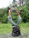 Twin Mermaid bronze statue fountain