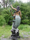 Twin Mermaid bronze sculpture fountain