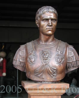 Julius Caesar bust bronze statue
