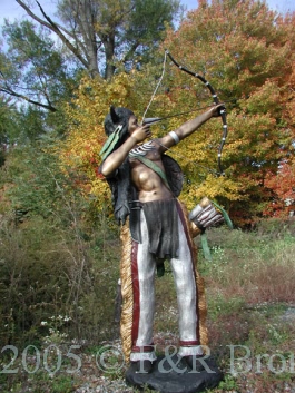 Indian with Bow and Arrow bronze statue