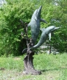 Two Dolphins with Coral bronze reproduction fountain