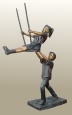 Boy & Girl on swing bronze