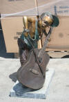 Boy Playing Cello bronze sculpture by Jim Davidson