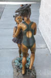 Lifesize Two Girls In Fountain bronze