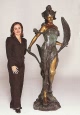 Monumental Diane bronze sculpture by Roche