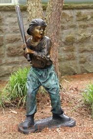 Baseball Boy bronze statue