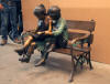 Children on Bench Reading bronze sculpture