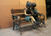 Children on Bench Reading bronze statue by Max Turner