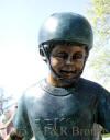 Boy Skateboarding bronze statue