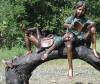 Kids Reading On Tree Branch bronze statue