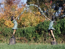 Arbor Girls bronze sculpture