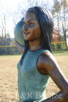 Soccer Girl bronze statue