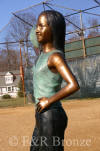 Girl with Soccer ball bronze statue