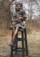 Girl with Teddt Bear  bronze