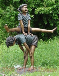 children bronze playing