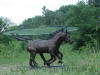 Two Horses bronze statue table