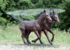 Two Horses bronze statue table