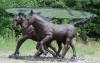 Three Horses bronze statue table