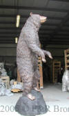 Bear Standing on Rock bronze sculpture