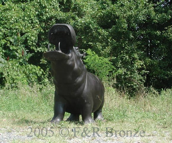Hippo bronze Fountain-4