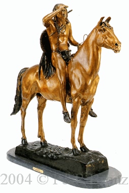Indian Scout bronze sculpture by Cyrus Dallin