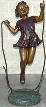 Girl Jumping Rope Bronze Statue