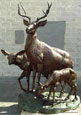 Elk Family Bronze Statue