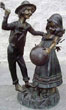 Boy and Girl with Ball bronze statue