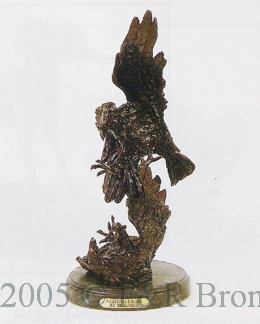 Fighting Eagle bronze statue by Jules Moigniez