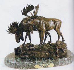 Moose bronze statue by Antoine Barye