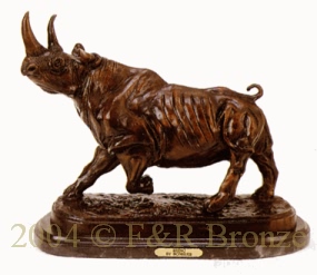 Rhino bronze statue by Bonheur