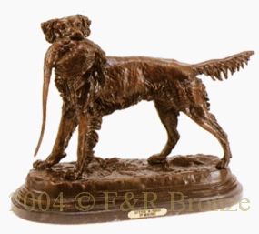 Setter with Bird bronze by Jules Moigniez