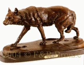 Stalking Wolf bronze by C. Valton