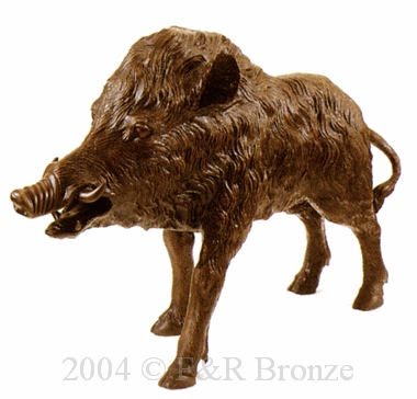 Wild Boar bronze by Jules Moigniez