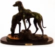 Double Greyhound bronze statue by Masson