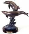 Two Playing Dolphins bronze by Max Turner