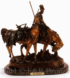 Cossack Plunder bronze by Y. Lanceray